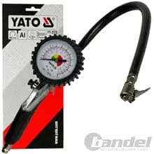 Echt YATO DRUCKLUFT-REIFENFÜLLER REIFEN-PRÜFER FÜLL-PISTOLE MANOMETER 0-12 BAR