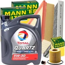 MANN INSPEKTIONSPAKET+5L TOTAL 5W30 MOTORÖL passend für VW POLO 6R SKODA FABIA 2 Super-Preis