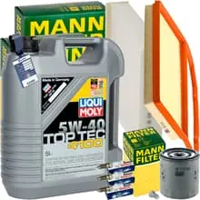 MANN INSPEKTIONSPAKET+5L LIQUI MOLY 5W-40 ÖL passend für SKODA CITIGO VW UP 1.0 Markenprodukt