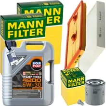MANN INSPEKTIONSPAKET+5L LIQUI MOLY 5W-30 ÖL passend für VW POLO 6R 1.2+1.4 TSI Preiswert