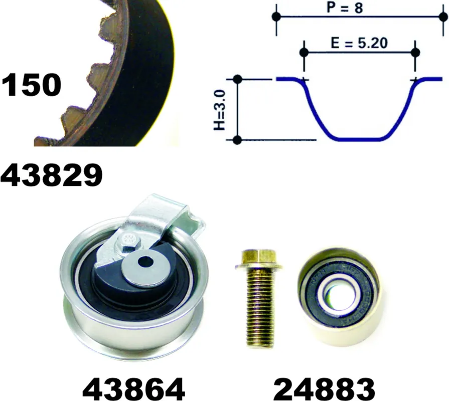 Zahnriemensatz, Satz, AUDI, SEAT, SKODA, VW Preisknaller