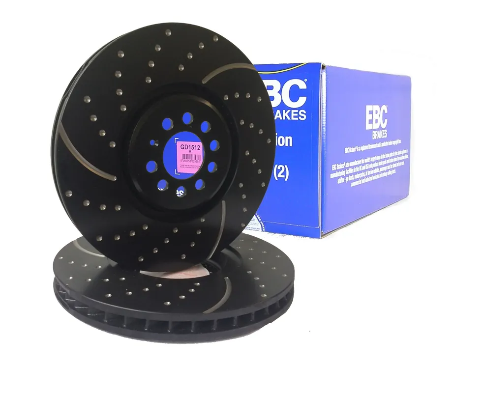 Günstig EBC-Bremsscheiben, Turbo Groove Disc Black (2-teilig), VA, BMW E90, E91, E92, E93, Ø 348 mm