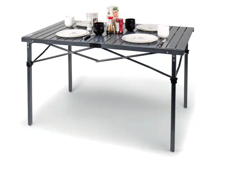 Ausverkauf Stabiler Aluminium-Rolltisch „RAUMA II“, 119x70cm, für ca. 4-6 Personen