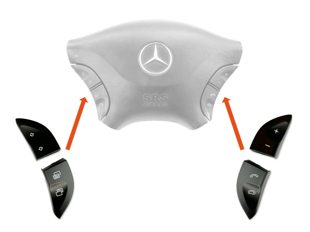 Markenprodukt Tasten für Multifunktionslenkrad, MB Sprinter 906 + VW Crafter