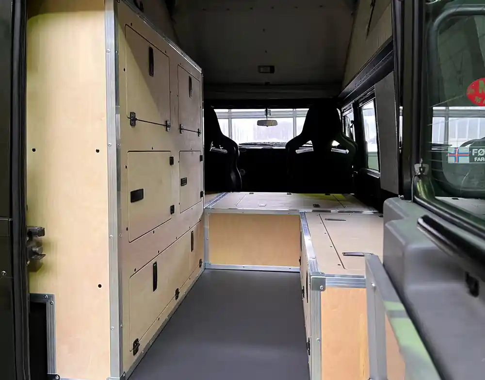 Preis Gesenkt Möbel-Innenausbau-System-Set, Natur geölt, für Defender 110