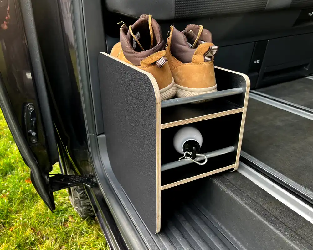 Schuhregal für VW Bus T5, T6 und T6.1, schiefergrau Schneller Versand