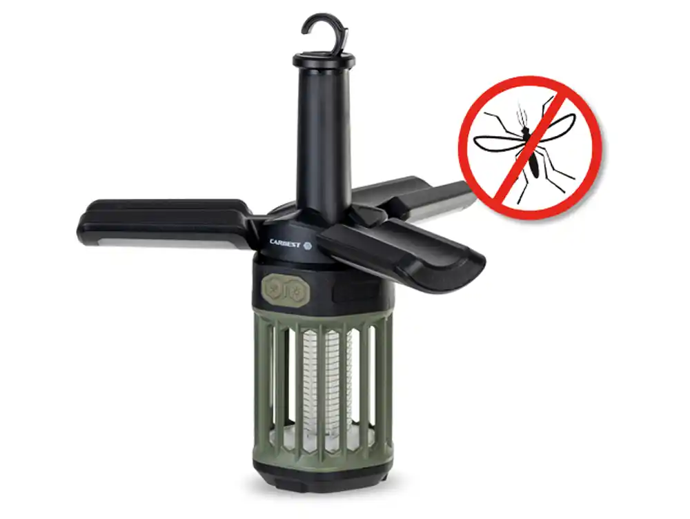 Faltbare Akku-Campingleuchte mit Insektenvernichter-Funktion Kracherpreis